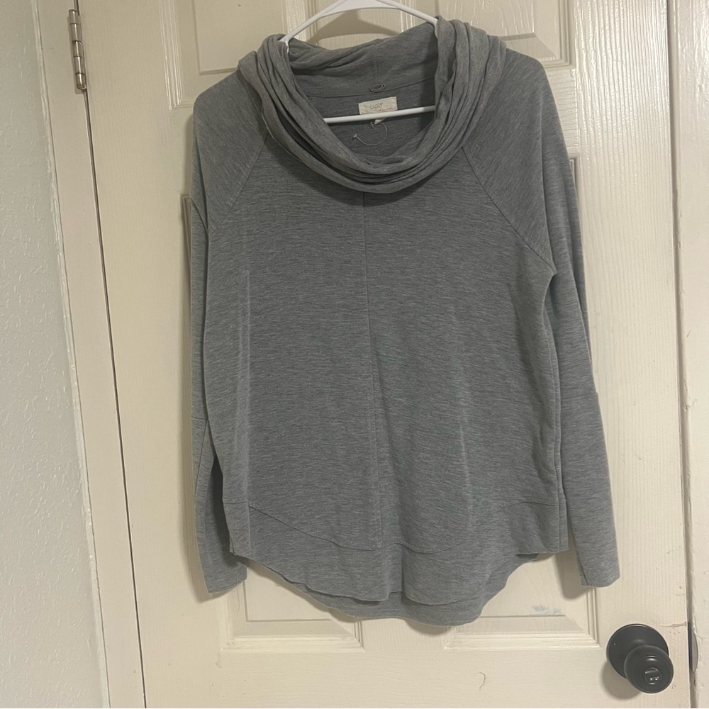 Cupio Heather Gray Cowl Neck Sweater
